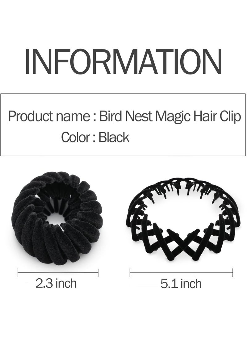 ChicAbode 4 Pcs Birds Nest Hair Clip, Hair Ties for Women, Hair Bun Maker Ponytail Holder for Thick Thin Hair, Lazy Birds Nest Hairpin - Image 2